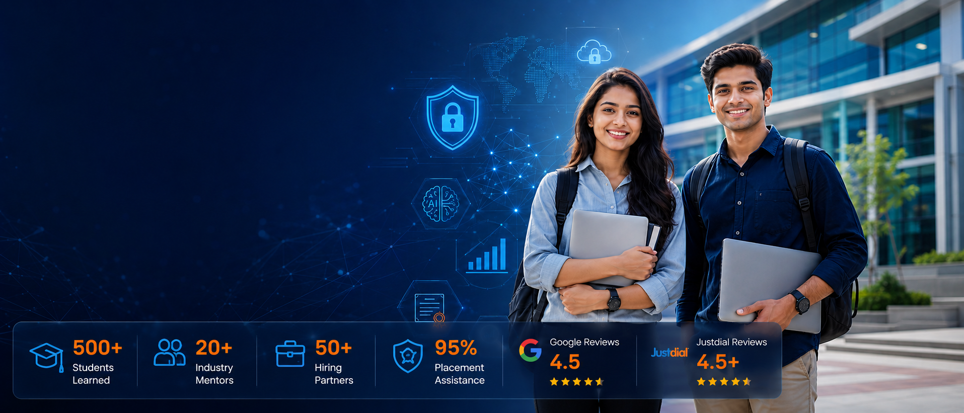 Hackify Cybertech professional education students with cybersecurity, AI and data analytics technology campus
